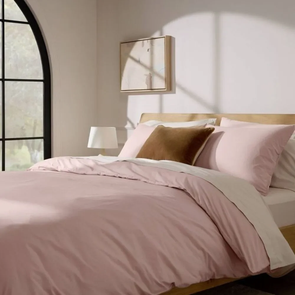 King/California King Casual Organic Cotton Duvet Cover & Sham Set Petal